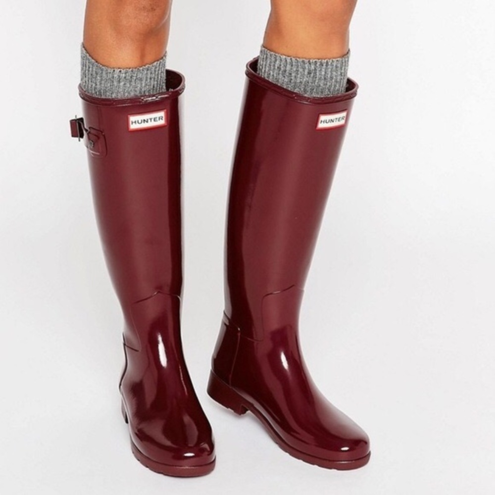 Hunter Original Tall Gloss Maroon Rain Boots